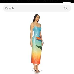 REVOLVE Blue and Orange Maxi Dress